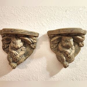 Rustic Cream Rabbit Wall Decor Set